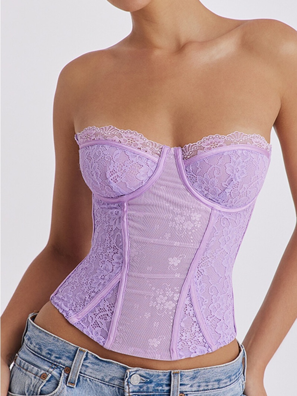 Orchid Lace Underwired Corset